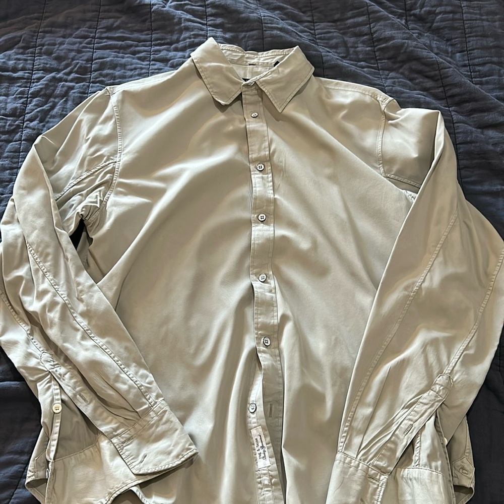 Rag & Bone Long Sleeve Button Down Short, Size L,… - image 1